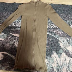 Forever 21 Khaki Ribbed Knit Top